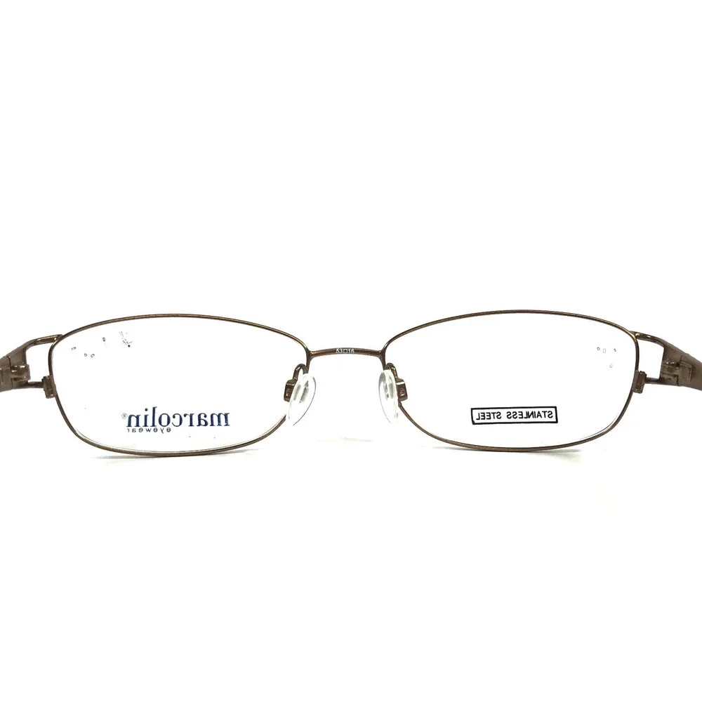 Marcolin Eyeglasses Frames MA7301 Col. 045 Brown Green Oval Crystals 53-16-135